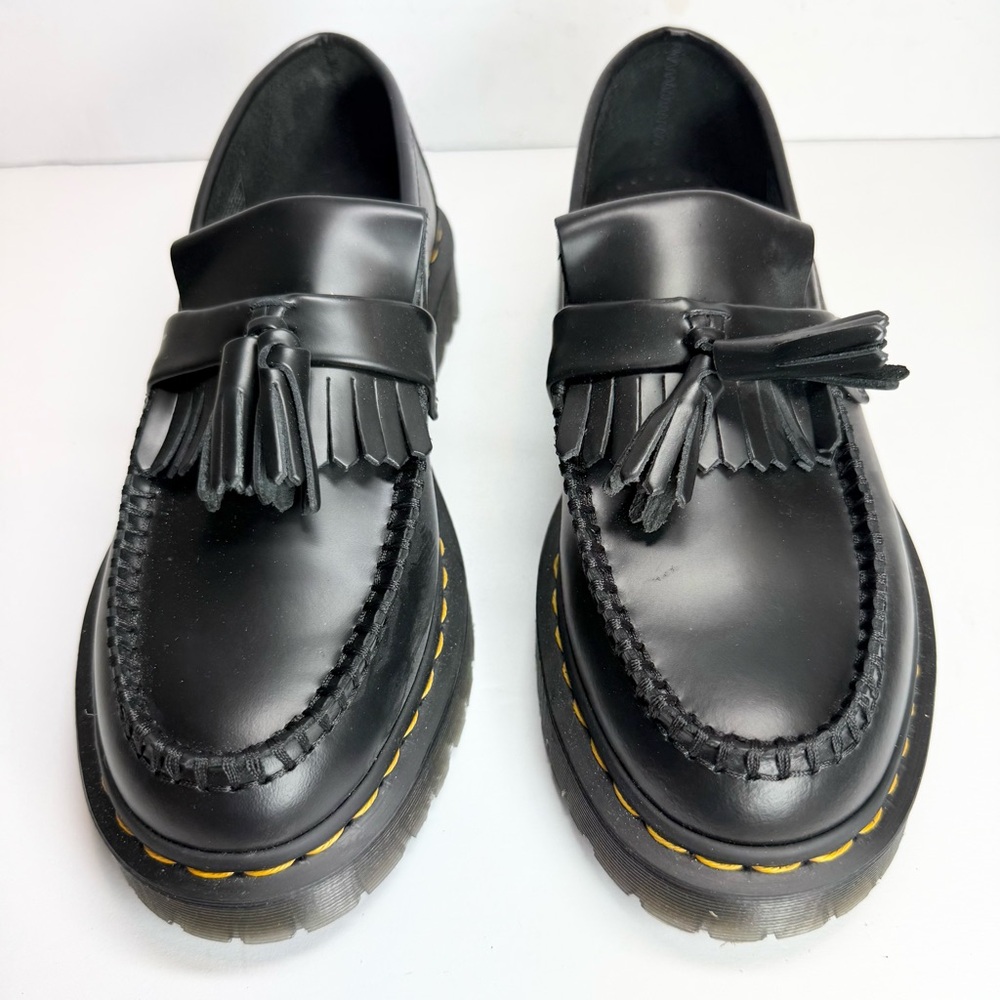 NWOT Dr. Marten’s Adrian Leather Platform Black Tassel Loafers Women’s Size 8